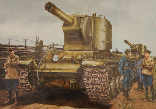 Тяжелый танк КВ-2 (Клим Ворошилов) массой 52 т, воору-женный 152-миллиметровой гаубицей.
