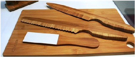 Подарочные, современные  бамбуковые ножи, предназначенные для резки овощей.