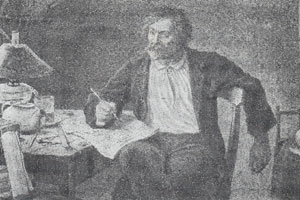 Изобретатель. Рисунок академика И.П.Шаховского, 1902 г.